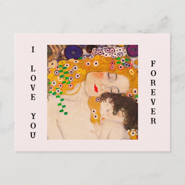 Carte Postale Gustav Klimt - Mère et Enfant  (Devant)