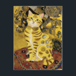 Carte Postale Gustav Klimt or mignon chat parodie, Gustav klimt<br><div class="desc">Gustav Klimt or mignon chat spoof, Gustav klimt art Imaginez une fusion délicieuse de charme félin et de grandeur artistique. Cette oeuvre d'art joue avec le style doré de Gustav Klimt, avec une scène loin des figures royales habituelles. Au centre de l'attention se trouve un chaton captivant et mignon, sa...</div>