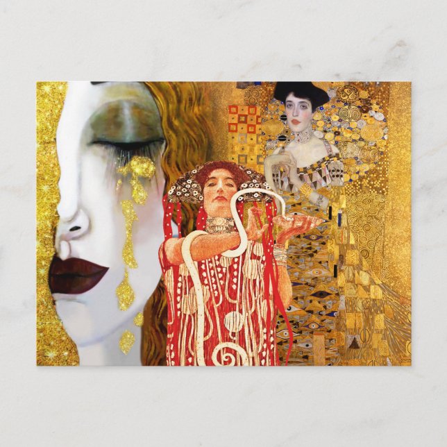 Carte Postale Gustav Klimt, peintures Collage, Art combiné (Devant)