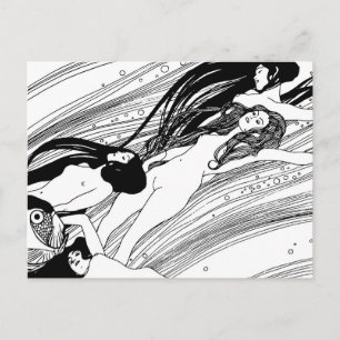 Carte Postale Gustav Klimt - Poisson Sang Surreal Art Japonais