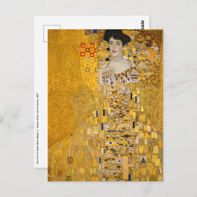 Carte Postale Gustav Klimt - Portrait d'Adele Bloch-Bauer I (Devant / Derrière)