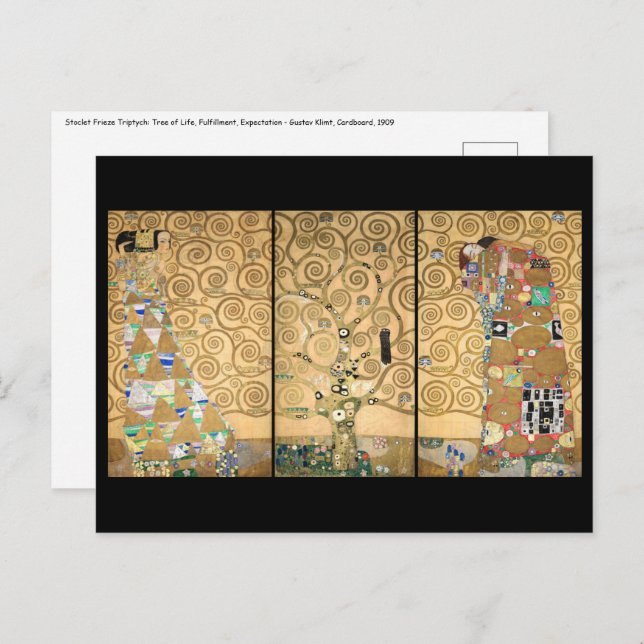 Carte Postale Gustav Klimt - Stoclet Frieze Arbre de vie (Devant / Derrière)