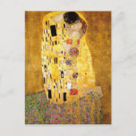 Carte Postale Gustav Klimt The Kiss Postcard<br><div class="desc">Gustav Klimt The Kiss postcard. Artwork oil paint on canvas from 1907-1908. The Kiss is Gustav Klimt’s best-known painting,  a beautiful work representing the height of his golden period. A perfect gift for lovers of Austrian symbolism,  Gustav Klimt,  and fine art.</div>