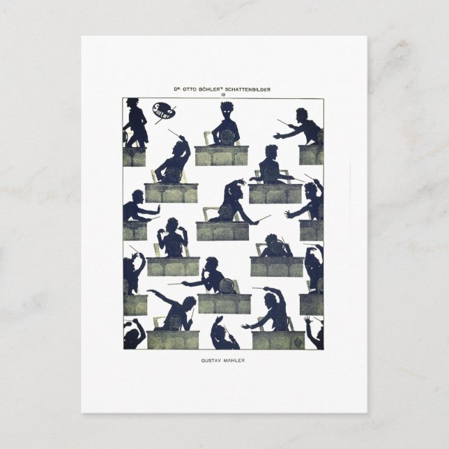 Carte Postale Gustav Mahler Silhouette par Otto Böhler (Devant)