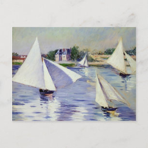 Carte Postale Gustave Caillebotte - Bateaux à voile sur la Seine