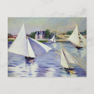 Carte Postale Gustave Caillebotte - Bateaux à voile sur la Seine