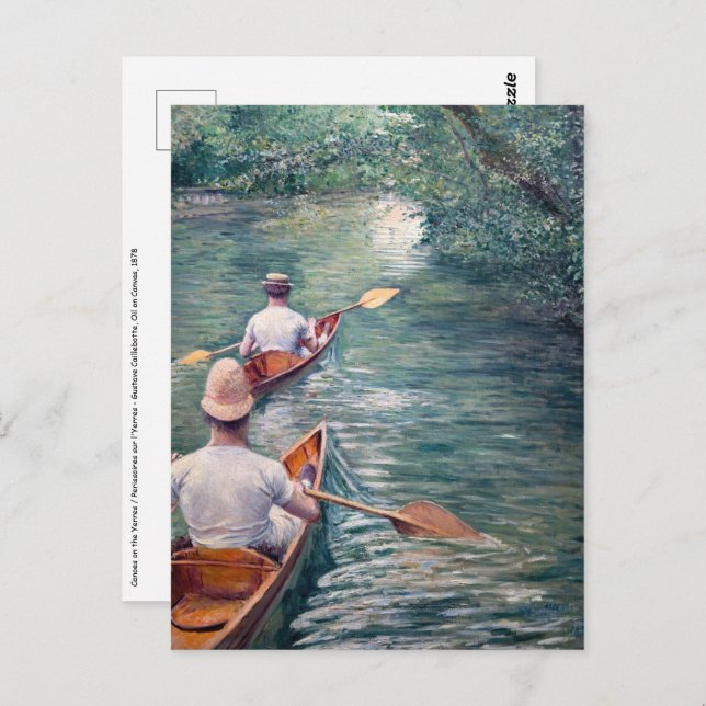 Carte Postale Gustave Caillebotte - Canots sur l'Yerres (Devant / Derrière)