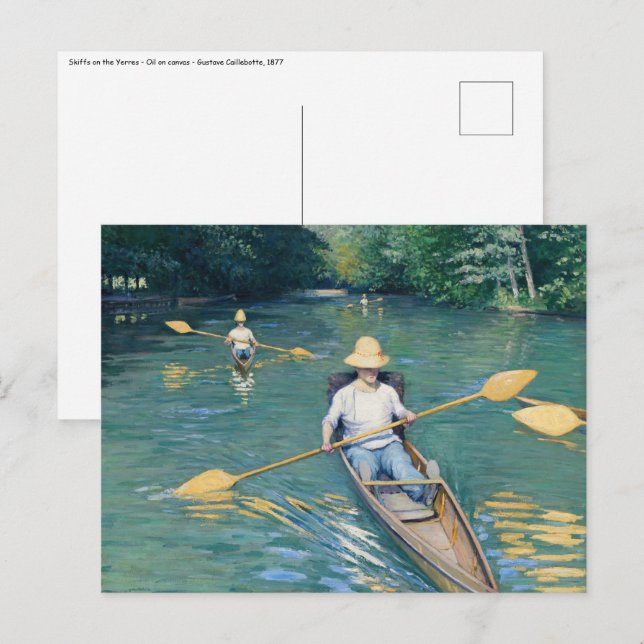 Carte Postale Gustave Caillebotte - Esquisse sur l'Yerres (Devant / Derrière)
