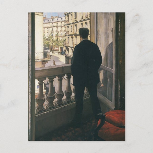 Carte Postale Gustave Caillebotte - Homme à la fenêtre (Devant)