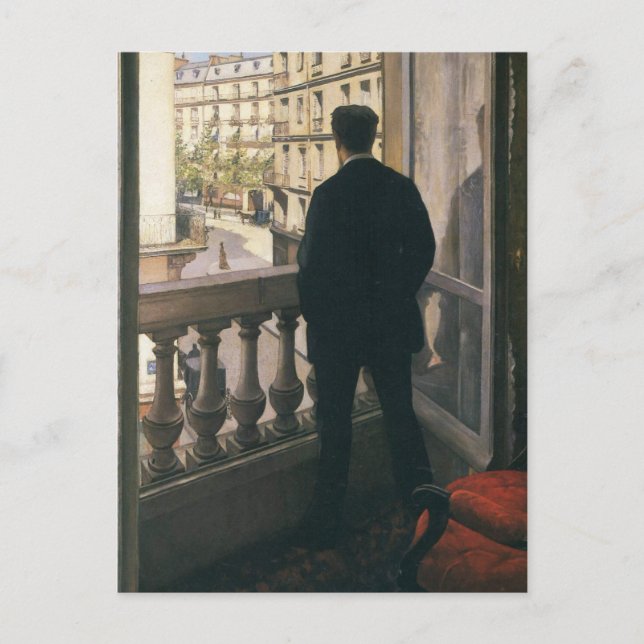 Carte Postale GUSTAVE CAILLEBOTTE - Homme à la fenêtre 1875 (Devant)