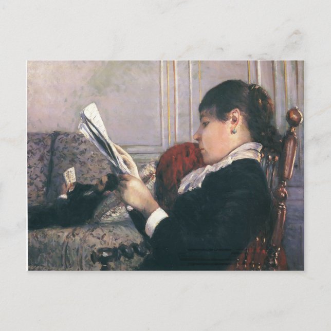 Carte Postale Gustave Caillebotte- Intérieur, femme lisant (Devant)