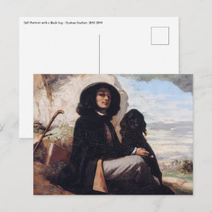Carte Postale Gustave Courbet - Autoportrait au chien noir