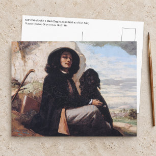 Carte Postale Gustave Courbet - Autoportrait au chien noir