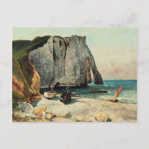 Carte Postale Gustave Courbet Les falaises d'Etretat, le port