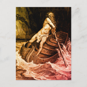 Carte Postale Gustave Doré - Caron Rowing/Dante's Inferno