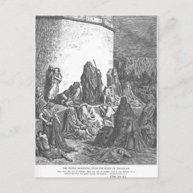 Carte Postale Gustave Dore : Le peuple en deuil (Devant)
