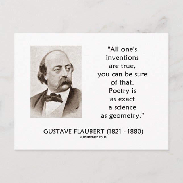 Carte Postale Gustave Flaubert Inventions Véritable Poésie Scien (Devant)
