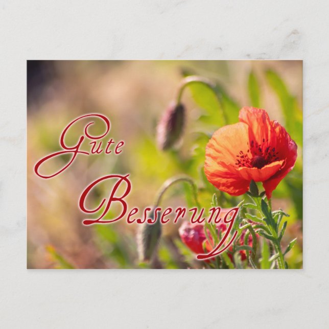 Carte Postale Gute Besserung für Deine lieben Menschen ! (Devant)