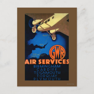 Carte Postale GWR Air Services Poster Vintage Europe