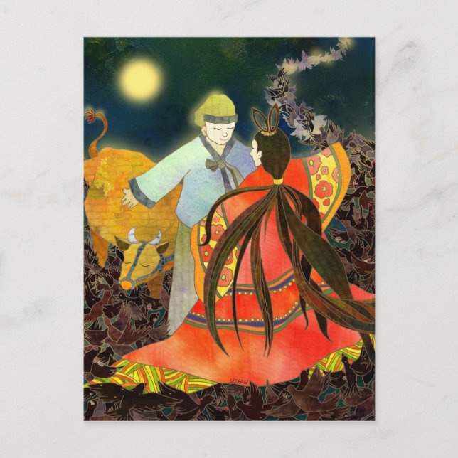 Carte Postale Gyeonwu & Jiknyeo : L'histoire de Chilseok en Coré (Devant)