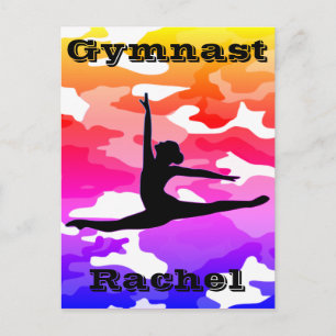 Carte Postale Gymnaste Camouflage Arc-en-Ciel