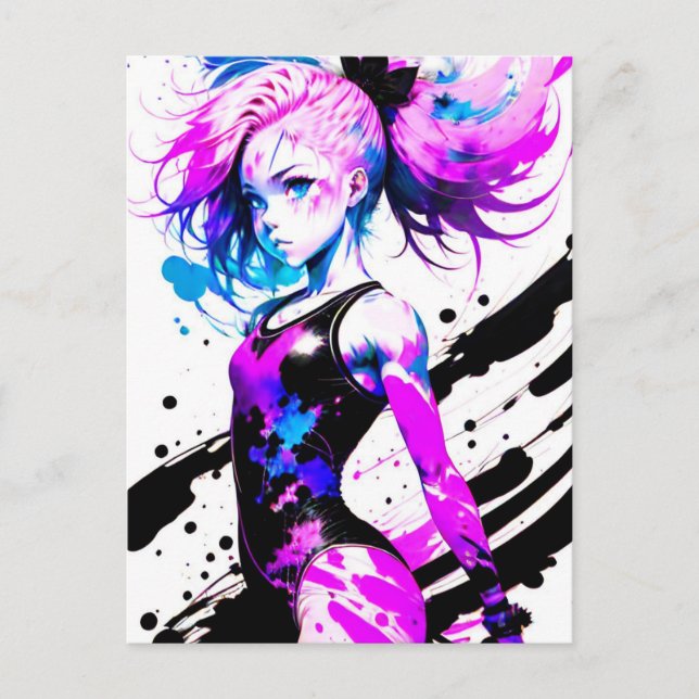 Carte Postale Gymnastique Esprit Abstrait de la Gymnaste (Devant)