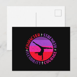 Carte Postale Gymnastique Féminine Caractère Force Courage