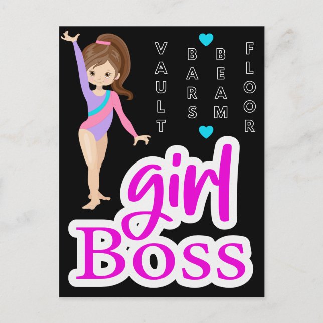 Carte Postale Gymnastique fille Boss (Devant)
