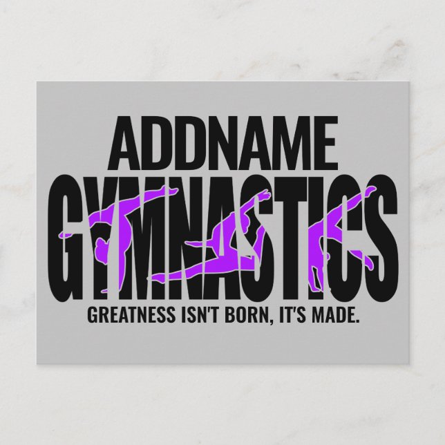 Carte Postale Gymnastique NOM Équipe acrobatique Gymnaste à ress (Devant)