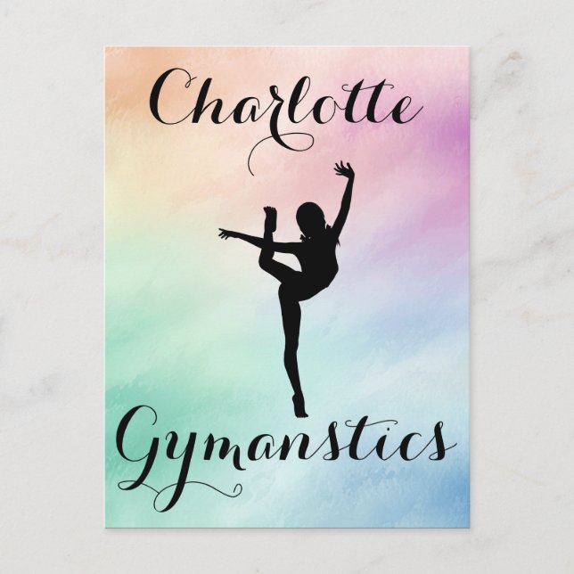 Carte Postale Gymnastique Pastel Purple Green Personnalisé (Devant)