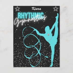 Carte Postale Gymnastique rythmique Ruban et étoiles