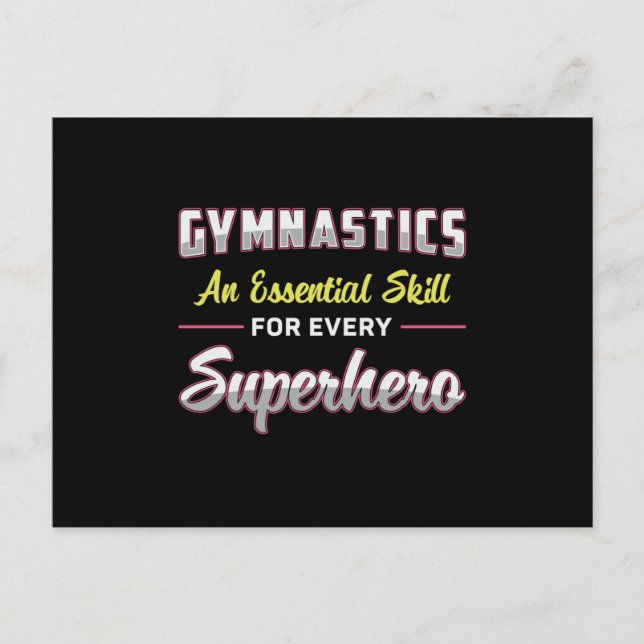 Carte Postale Gymnastique Superhero Acrobat Bars Beam Gymnast (Devant)
