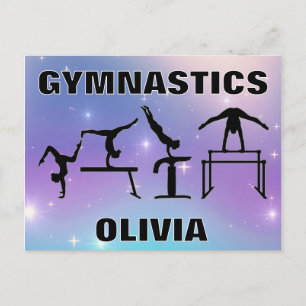 Carte Postale Gymnastique violet turquoise