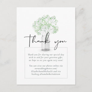 Carte Postale Gypsophila Babys Respire Mariage simple et élégant