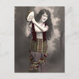 Carte Postale Gypsy Tambourine Girl
