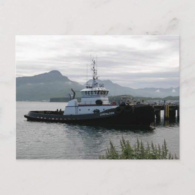 Carte Postale Gyrfalcon Tugboat en hollandais Harbour, AK (Devant)
