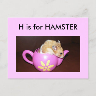 Carte Postale "H" est pour Hamster Alphabet