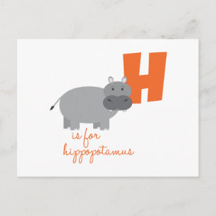 Carte Postale H est pour Hippopotame