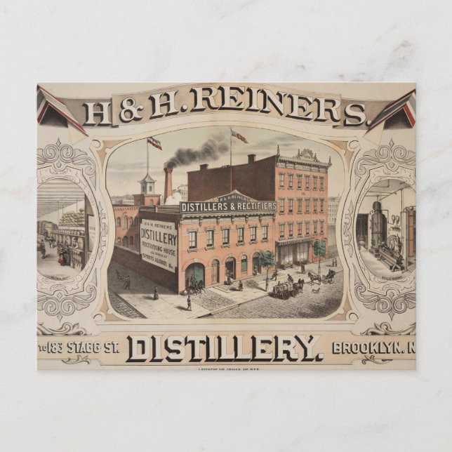 Carte Postale H. & H. Reiners Distillery Building À Brooklyn, Ny (Devant)