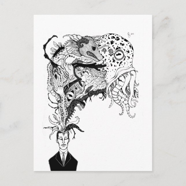 Carte Postale H.P. Les monstres de Lovecraft (Devant)
