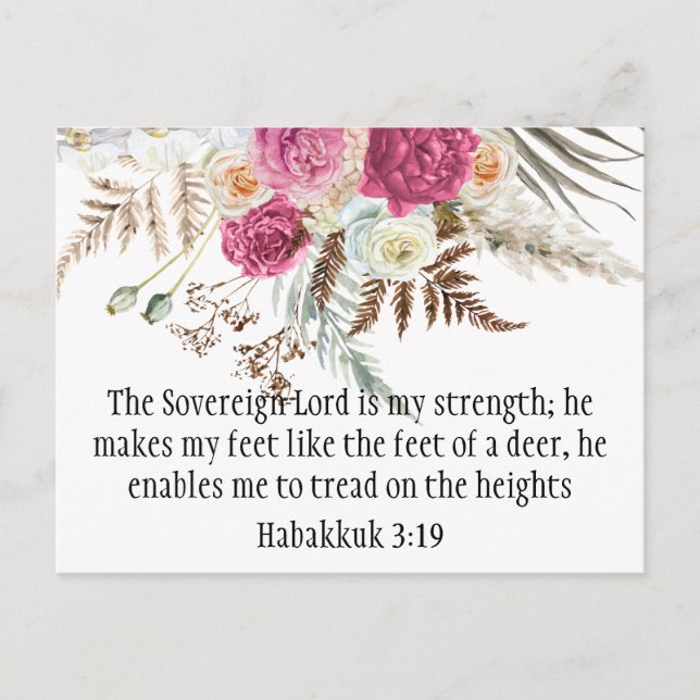 Carte Postale Habakkuk 3:19 Bible Verse Motivational Postcard (Devant)