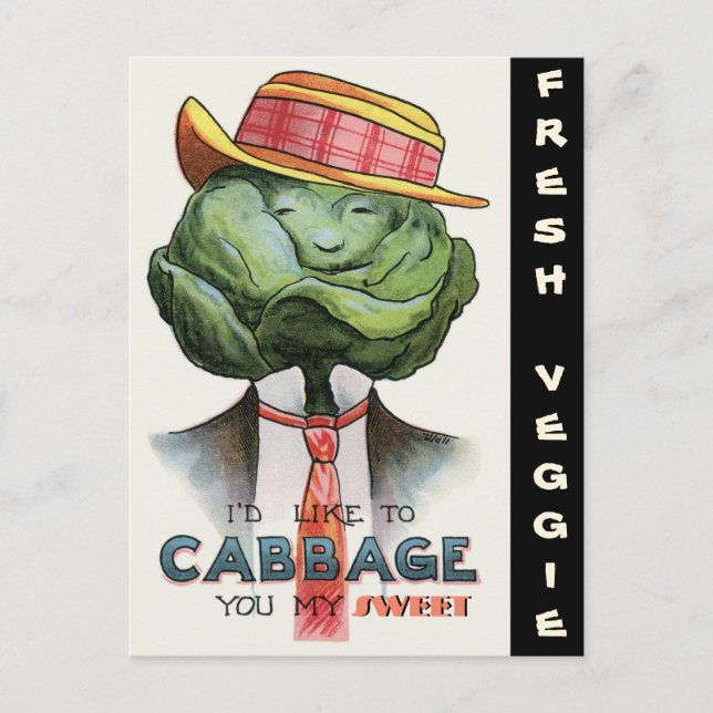 CARTE POSTALE "HABILLÉ" CABBAGE HEAD MAN (Devant)