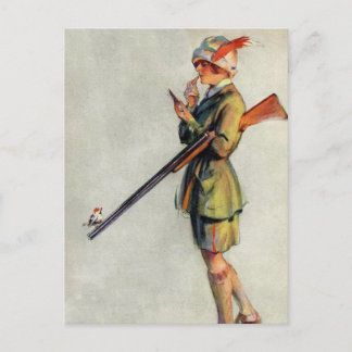 Carte Postale Habillé Pour La Chasse
