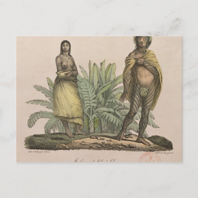 Carte Postale Habitants de l'île de Pâques (Devant)