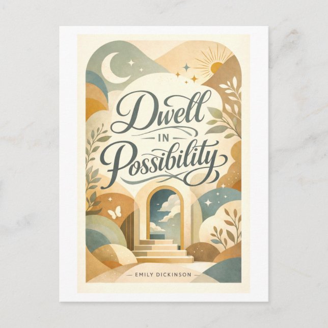 Carte Postale "Habitez la possibilité" Citation Dickinson (Devant)