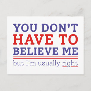 Carte Postale Habituellement raison