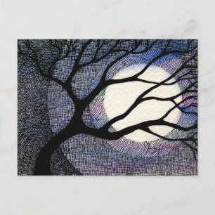 Carte Postale Hachure de la croix de l'arbre et de la lune