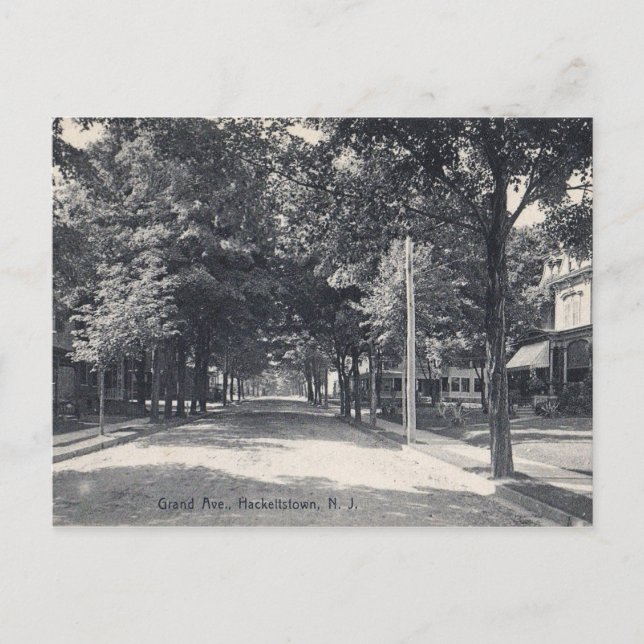 Carte Postale Hackettstown, New Jersey, Grand Ave, Vintage (Devant)