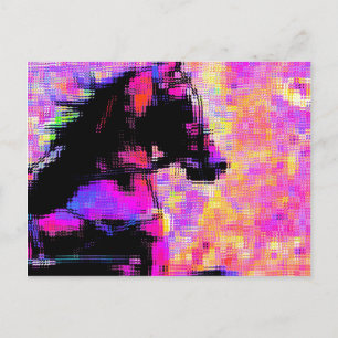 Carte Postale Hackney in Harness Glitch Art