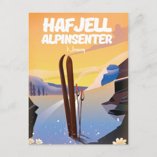 Carte Postale hafjell alpinsenter Norvège belle affiche de ski.